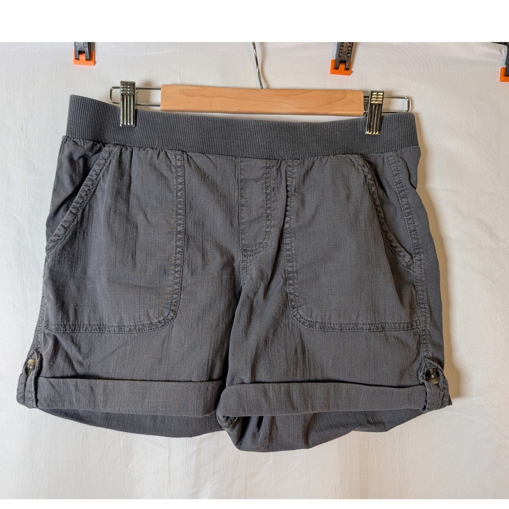 Sonoma Goods for Life Womens Small Gray Utility Shorts Elastic Waist Cuffed